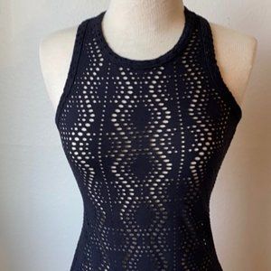 silence + noise Black Eyelet Cutout Top XS
